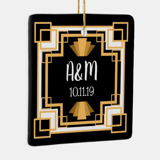 パーソナライズな20年代のヴィンテージのGeoのアールデコ| セラミックオーナメント (右)