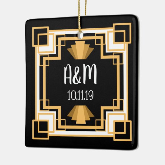 パーソナライズな20年代のヴィンテージのGeoのアールデコ| セラミックオーナメント (左)