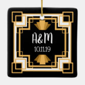 パーソナライズな20年代のヴィンテージのGeoのアールデコ| セラミックオーナメント (裏面)