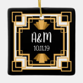 パーソナライズな20年代のヴィンテージのGeoのアールデコ| セラミックオーナメント (正面)