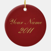 パーソナライズな2011年の音楽ノートのクリスマスのギフト セラミックオーナメント (裏面)