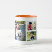 パーソナライズな3つの写真のコラージュはコーヒー2味方しました マグカップ (中央)