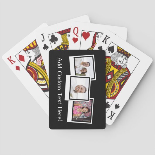 パーソナライズな3写真のスナップショットはカスタムな色を組み立てます トランプ (裏面)