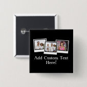 パーソナライズな3写真のスナップショットはカスタムな色を組み立てます 缶バッジ (正面&裏面)