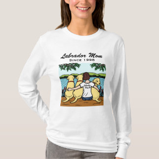 パーソナライズな3黄色いラブラドールおよびお母さん Tシャツ