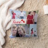 パーソナライズな4つの写真のコラージュ愛装飾用クッション クッション (ブランケット)