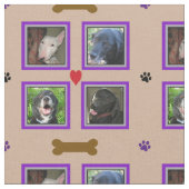 パーソナライズな4つの写真コラージュ紫色フレーム ファブリック (クローズアップ)