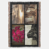 パーソナライズな4カラー写真のモザイク写真のコラージュ スローブランケット (正面縦)