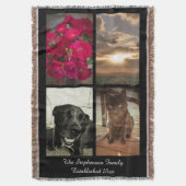 パーソナライズな4カラー写真のVerticaの写真のコラージュ スローブランケット (正面縦)