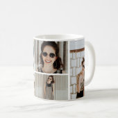 パーソナライズな4人の写真のコラージュの女の子の名前 コーヒーマグカップ (正面右)