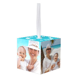 パーソナライズな4写真 キューブオーナメント