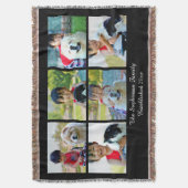 パーソナライズな6つのカスタムの写真のモザイク写真のコラージュ スローブランケット (正面縦)