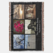 パーソナライズな6つの写真のアフガニスタンのモザイク写真のコラージュ スローブランケット (正面縦)