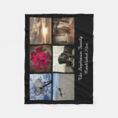 パーソナライズな6つの写真の文字のモザイク写真のコラージュ フリースブランケット (正面)