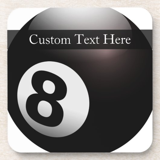 パーソナライズな8つの球のビリヤード コースター (正面)