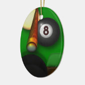 パーソナライズな8つの球のプールおよびビリヤード セラミックオーナメント (左)