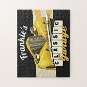 パーソナライズな|あなたの一流の|クラシックな車のガレージ ジグソーパズル (縦)