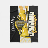 パーソナライズな|あなたの一流の|クラシックな車のガレージ フリースブランケット (正面)