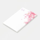 パーソナライズな//のピンクの水彩画の花 ポストイット (アングル)