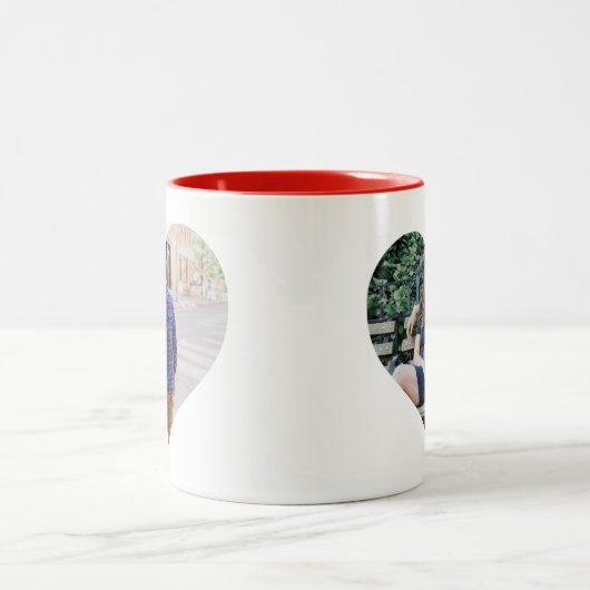 パーソナライズな|の写真のハート ツートーンマグカップ (中央)