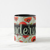 パーソナライズな|の赤のケシ|のカスタムなケシの花 マグカップ (中央)