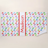 パーソナライズな"ビーチサンダル"のビーチタオル ビーチタオル (正面)