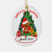 パーソナライズな"ベビー初めてのクリスマス"のオーナメント セラミックオーナメント (右)