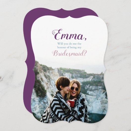 [パーソナライズな]新婦付添人の提案の写真 招待状 (正面/裏面)