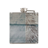 パーソナライズな|素朴な木製の冬の松の木の枝 フラスク (裏面)