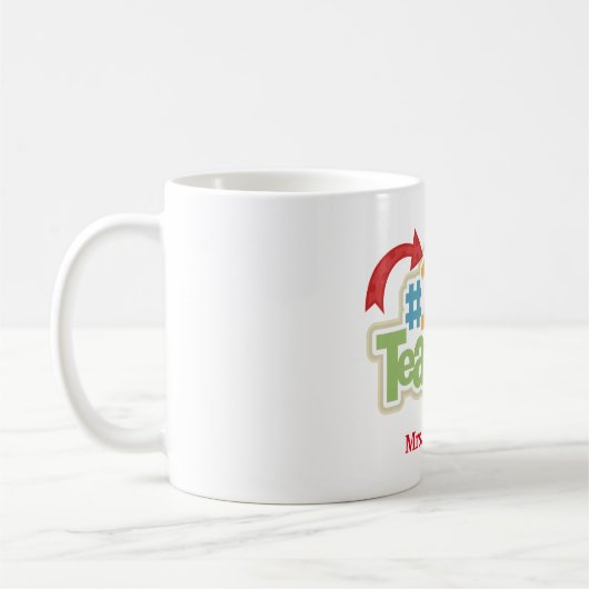 パーソナライズな#1先生のマグ コーヒーマグカップ (左)