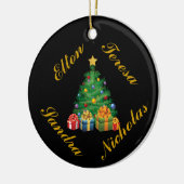 パーソナライズな(4つの名前)家族のオーナメント セラミックオーナメント (左)