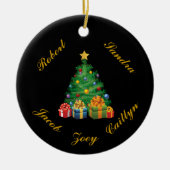 パーソナライズな(5つまでの名前の)クリスマスのオーナメント セラミックオーナメント (正面)