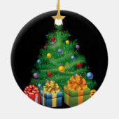 パーソナライズな(5つまでの名前の)クリスマスのオーナメント セラミックオーナメント (裏面)