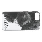 パーソナライズなB&Wの写真撮影の黒いトイプードル Case-Mate iPhoneケース (裏面(横))