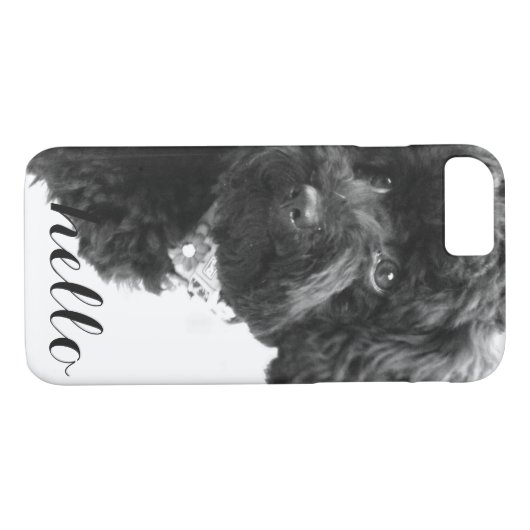 パーソナライズなB&Wの写真撮影の黒いトイプードル Case-Mate iPhoneケース (裏面(横))