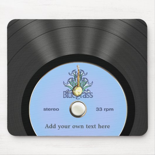 パーソナライズなBluegrassのレコード マウスパッド (正面)