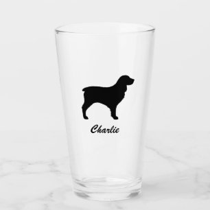 パーソナライズなBoykinのスパニエル犬犬のシルエット タンブラーグラス