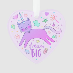 パーソナライズなCaticornかわいい の紫色  オーナメント