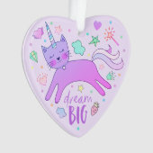 パーソナライズなCaticornかわいい|の紫色| オーナメント (正面)