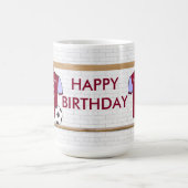 パーソナライズなClaretの青いフットボールのサッカージャージー コーヒーマグカップ (中央)