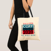 パーソナライズなCoryのブッカー2020の投票私達は立上がります トートバッグ (正面(商品))