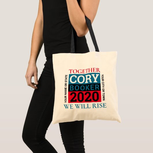パーソナライズなCoryのブッカー2020の投票私達は立上がります トートバッグ (正面(商品))