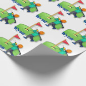 パーソナライズなemojiのゴルフ子供の誕生日 ラッピングペーパー (角)