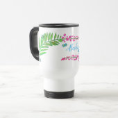 パーソナライズなFireweedおよび忘れ私ないタンブラー トラベルマグ (正面左)