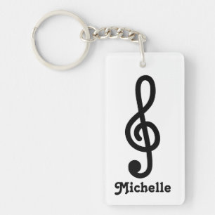 パーソナライズなGのト音記号音楽ノートのkeychain キーホルダー
