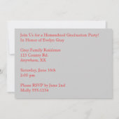 パーソナライズなHomeschoolersの卒業パーティー 招待状 (裏面)