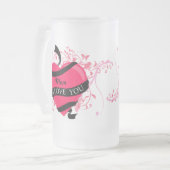 パーソナライズなI愛お母さん フロストグラスビールジョッキ (正面左)