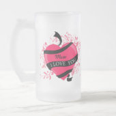 パーソナライズなI愛お母さん フロストグラスビールジョッキ (左)