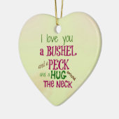 パーソナライズなI愛ブッシェル及びコツコツつつく音のオーナメント セラミックオーナメント (左)