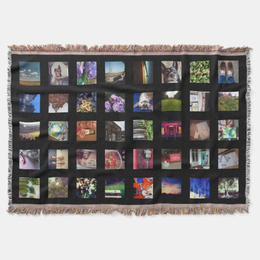 パーソナライズなInstagramの写真のブランケット スローブランケット (正面)